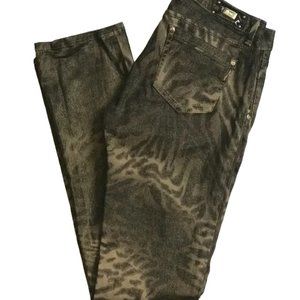 Vintage Marciano Leopard Print Glitter Jeans Size 29